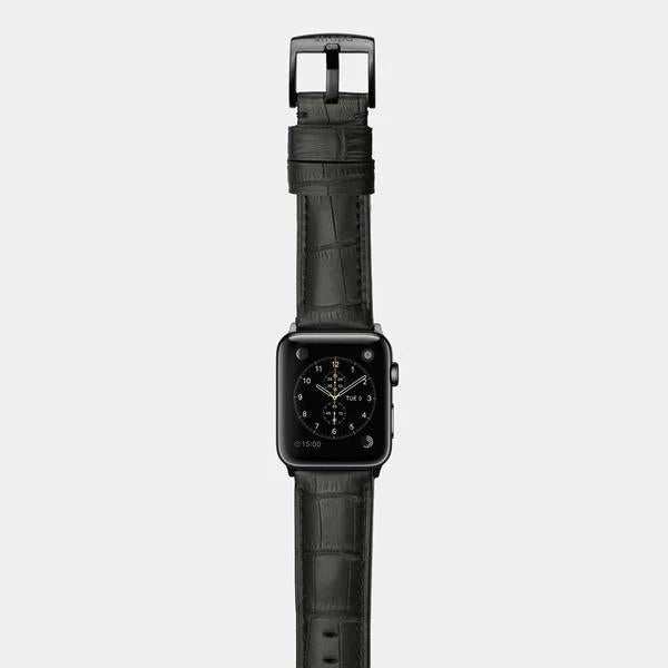 Luxury Croc Leather Watch Strap by Santa Barbara