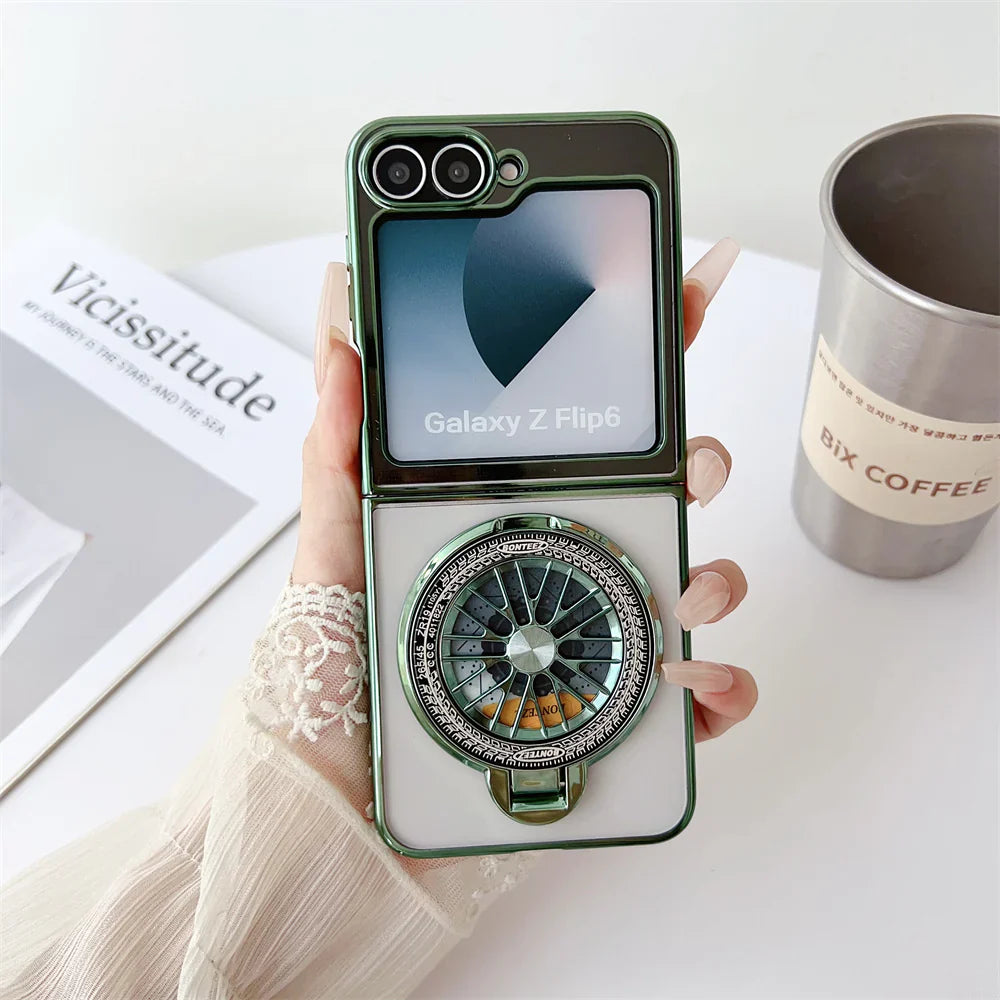 Sleek Electroplated Magnetic Rotating Case