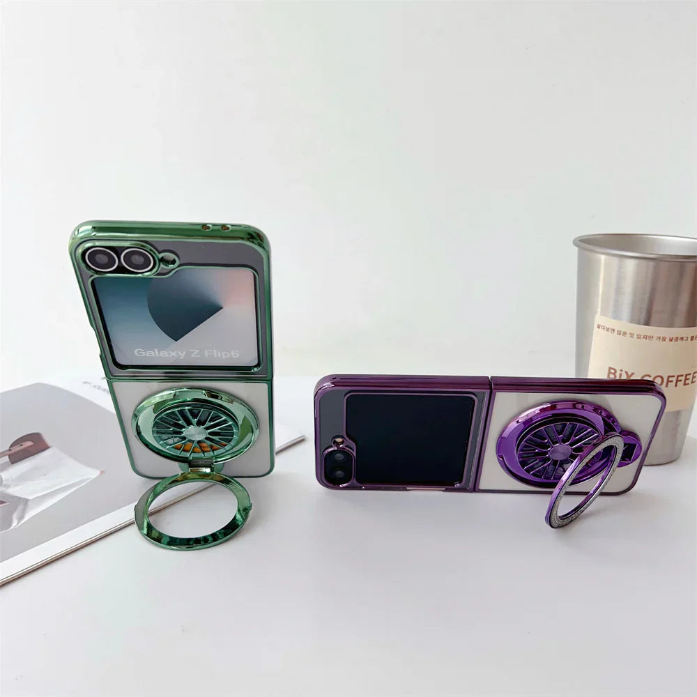 Sleek Electroplated Magnetic Rotating Case