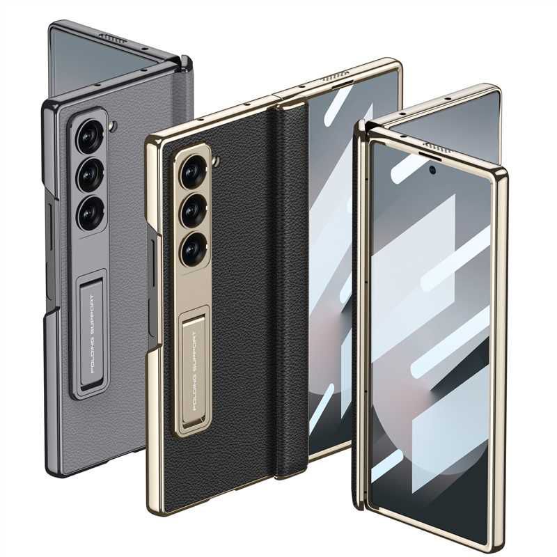 GKK Phantom Leather Case with Front Glass & Stand.