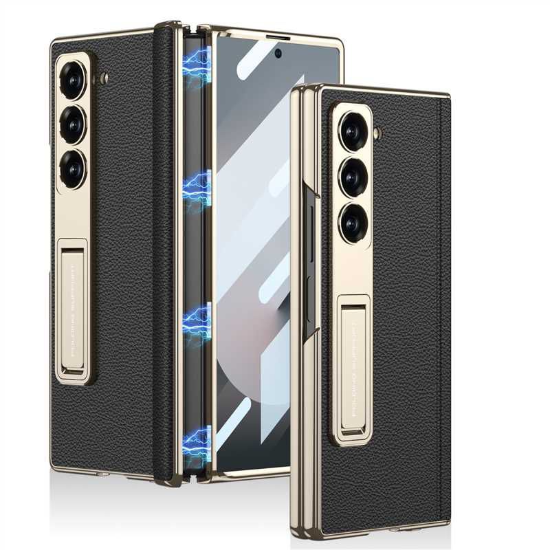 GKK Phantom Leather Case with Front Glass & Stand.