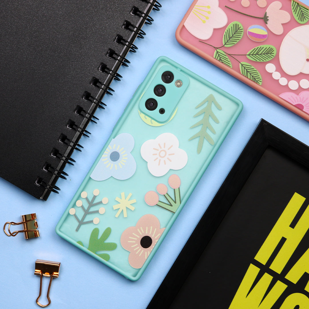 Floral Print Hybrid Matte Anti-shock Case - Samsung