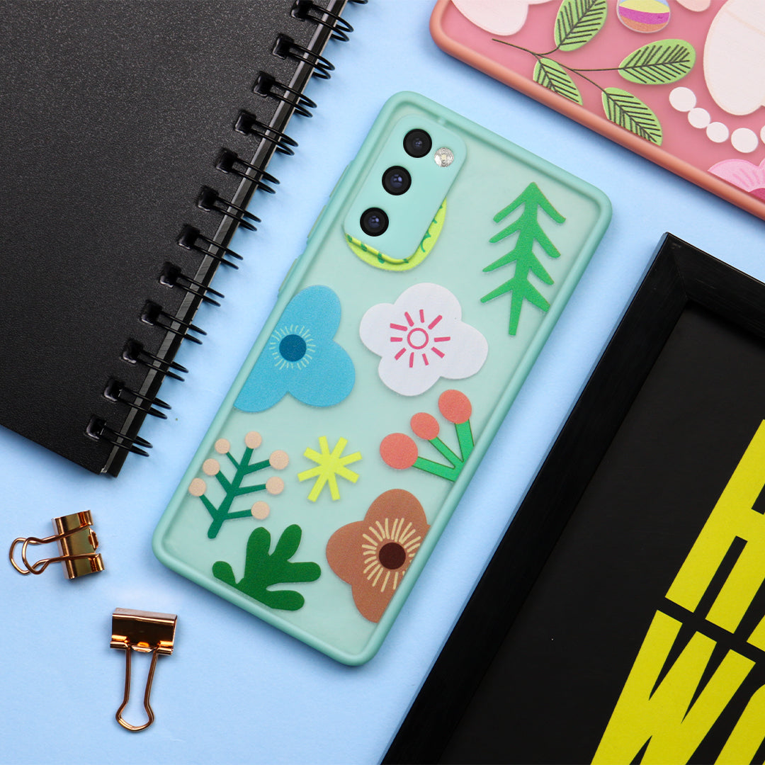 Floral Print Hybrid Matte Anti-shock Case - Samsung