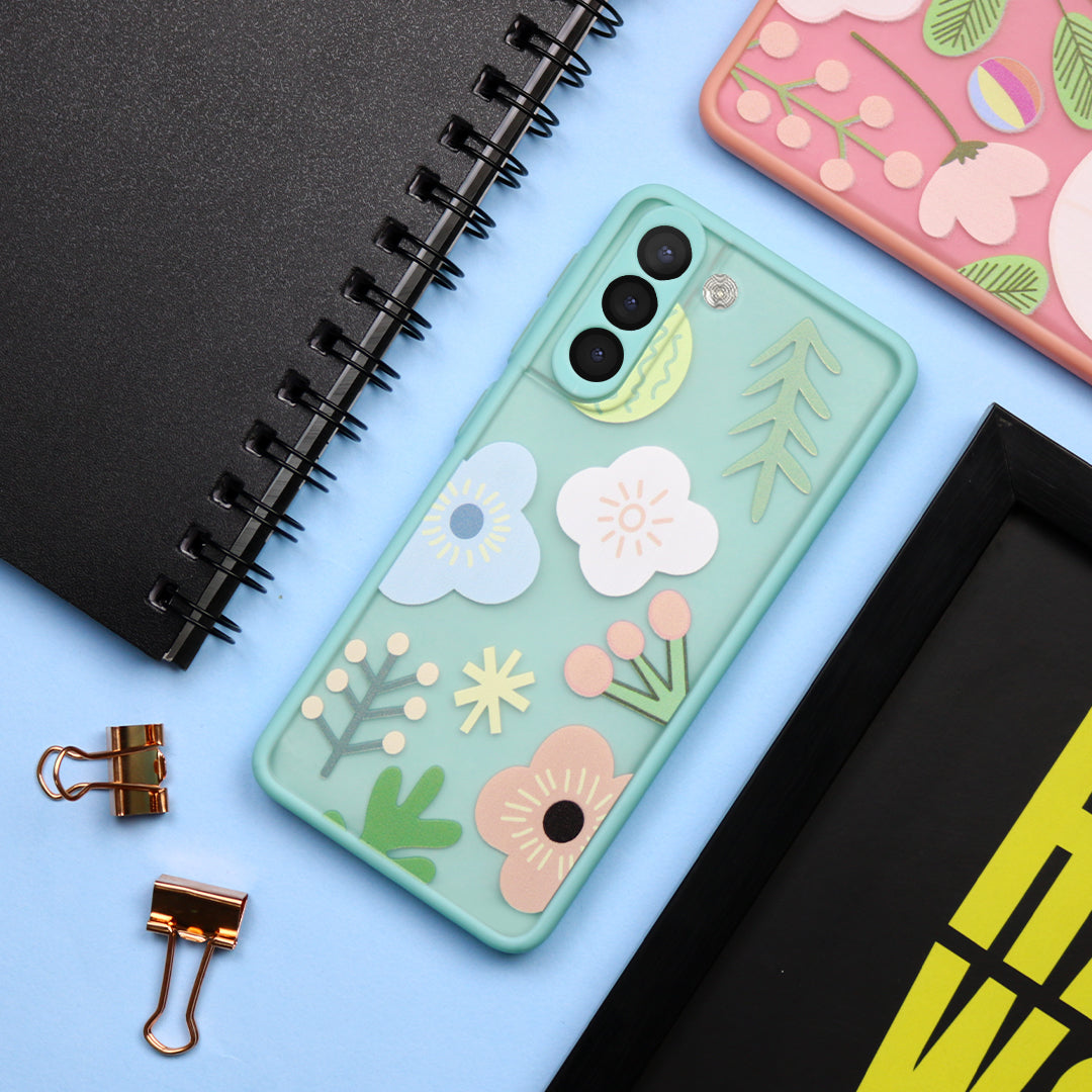 Floral Print Hybrid Matte Anti-shock Case - Samsung