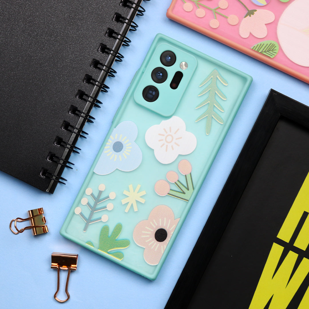 Floral Print Hybrid Matte Anti-shock Case - Samsung