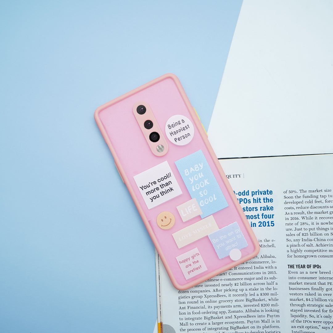 Happy Label Print Matte Finish Case - OnePlus