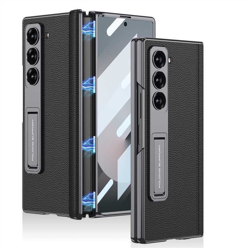 GKK Phantom Leather Case with Front Glass & Stand.
