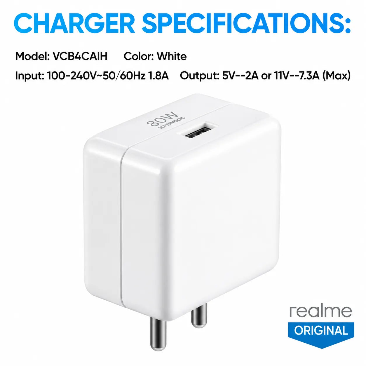 Realme SuperVOOC 80W Fast Charging Power Adapter