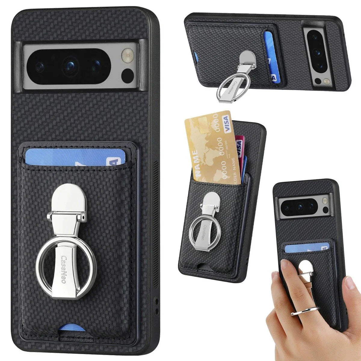 Luxury Wallet Guard Case with Metal Stand