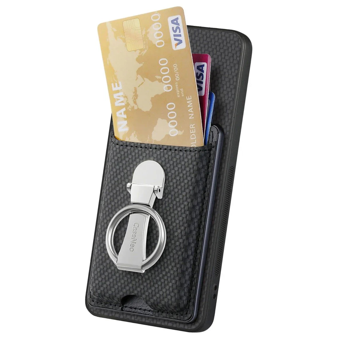 Luxury Wallet Guard Case with Metal Stand