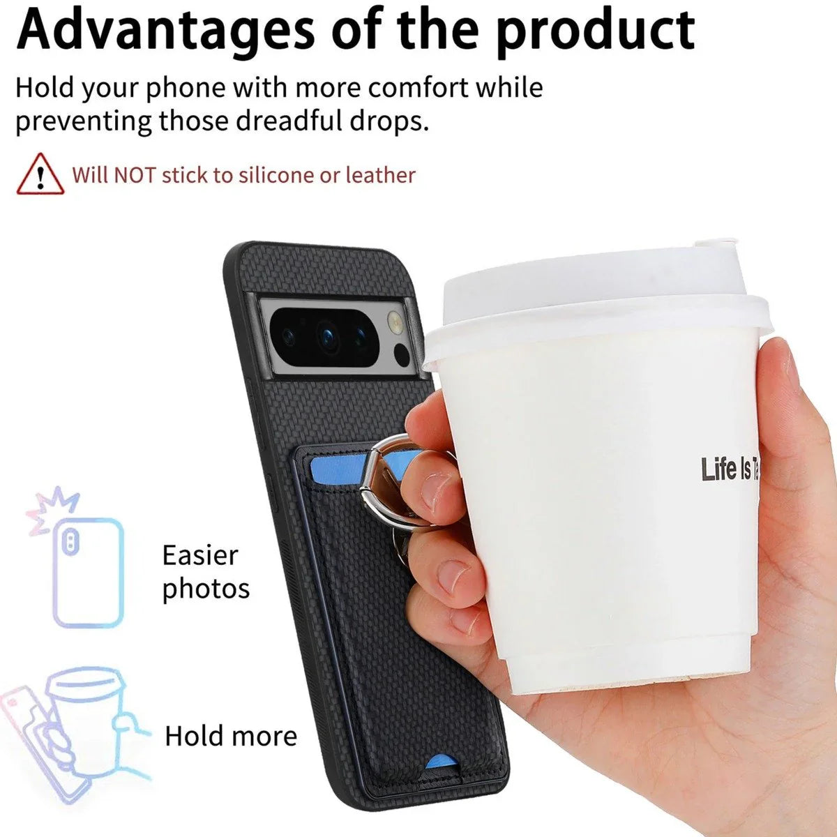 Luxury Wallet Guard Case with Metal Stand