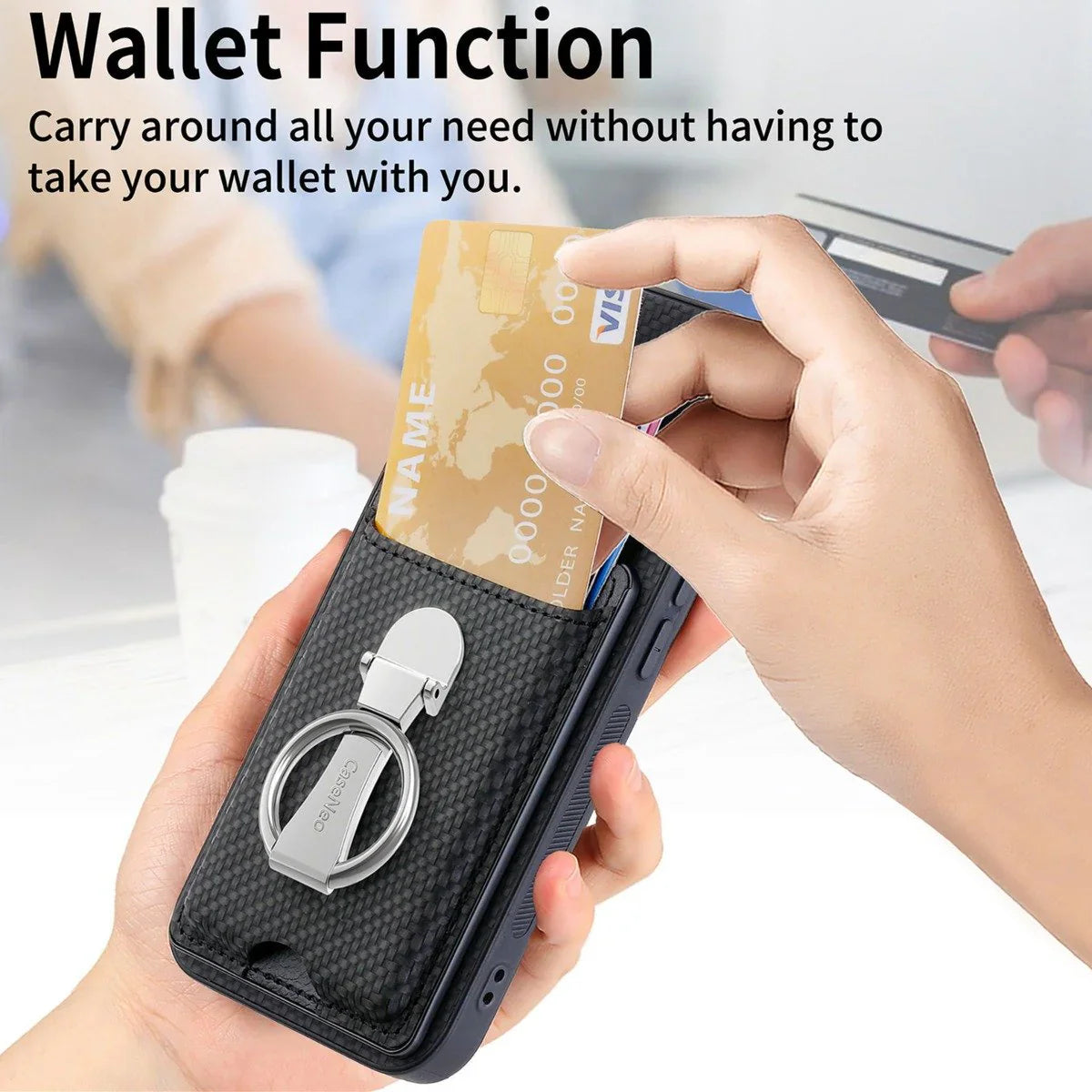 Luxury Wallet Guard Case with Metal Stand