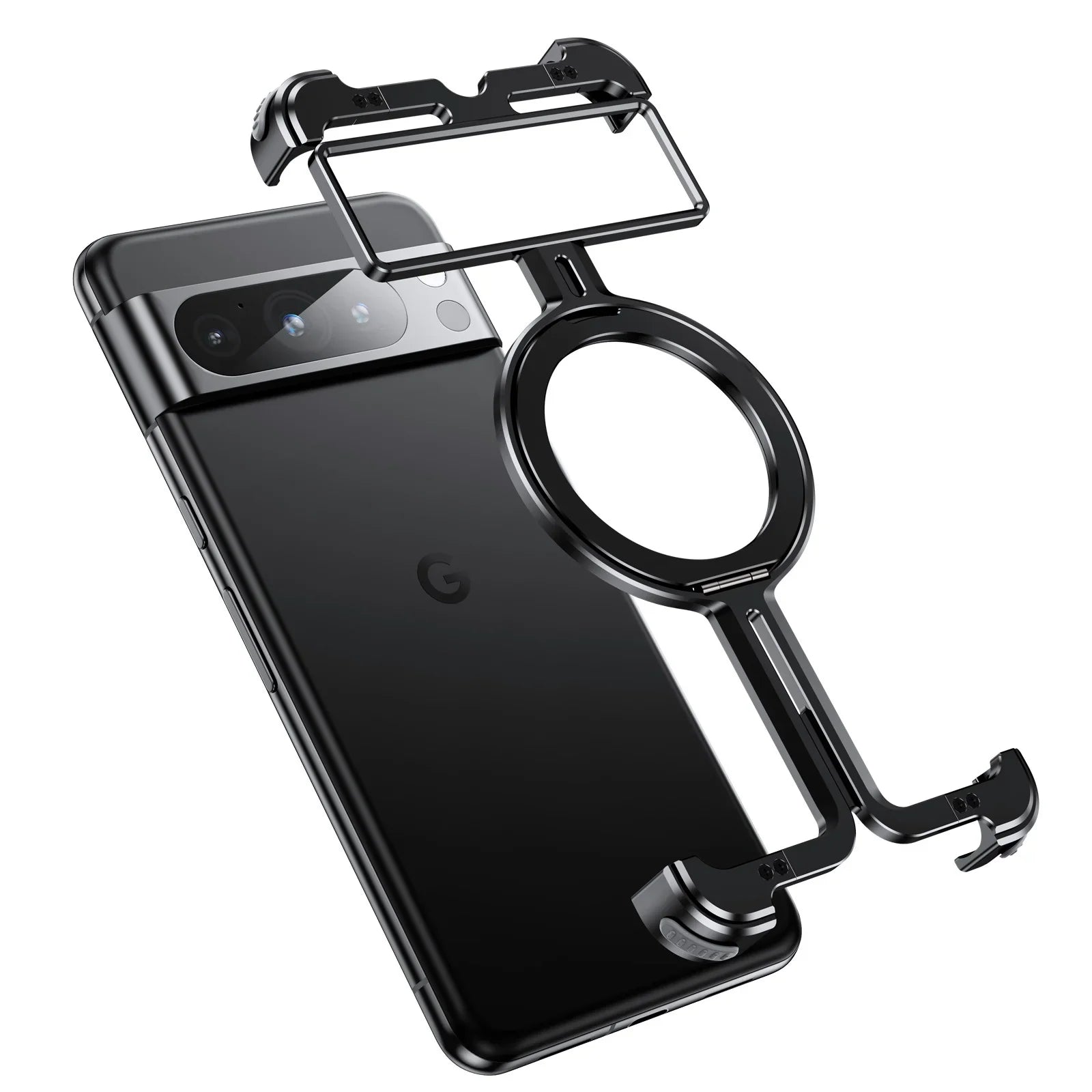 Magnetic Pivot Ring Stand Protection Case