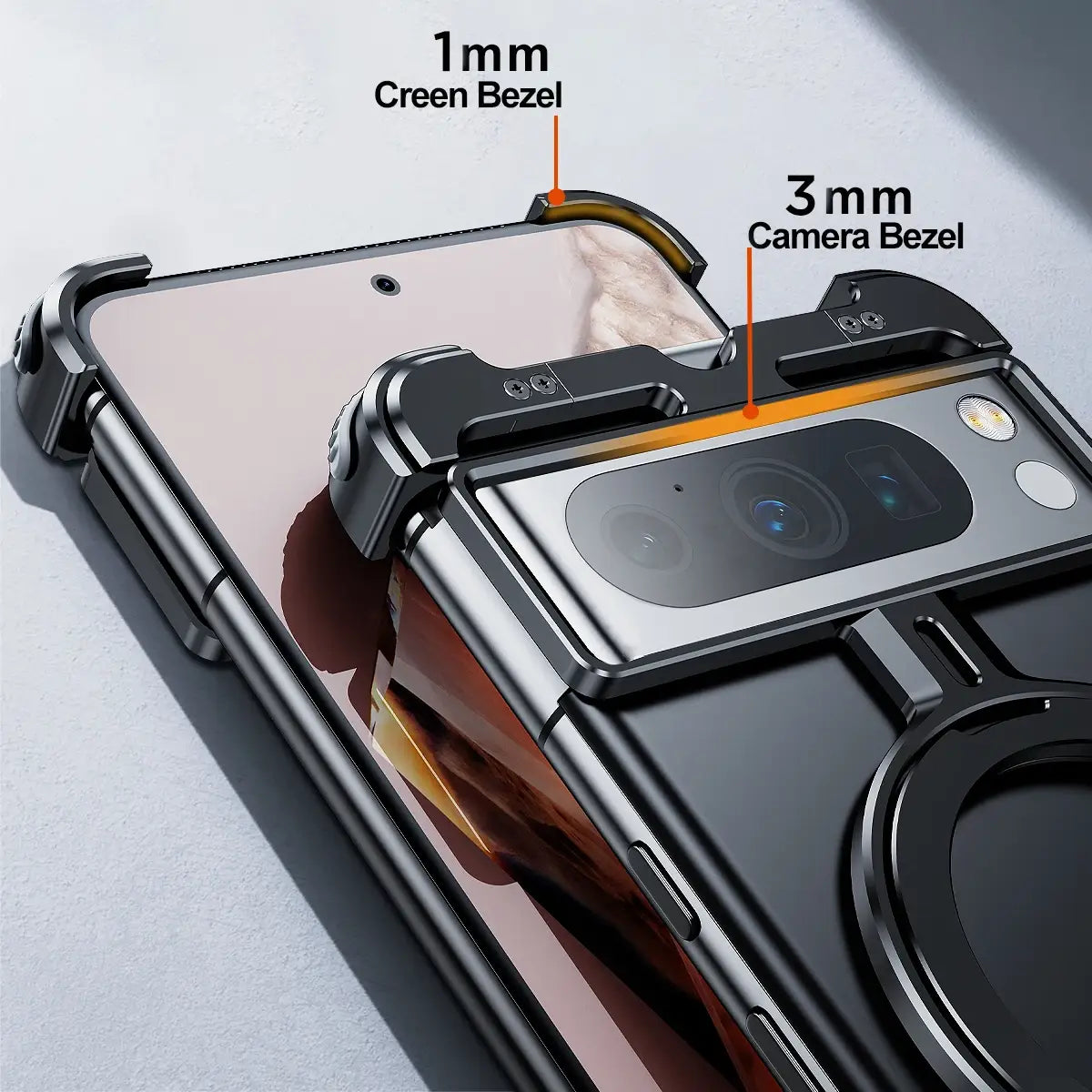 Magnetic Pivot Ring Stand Protection Case