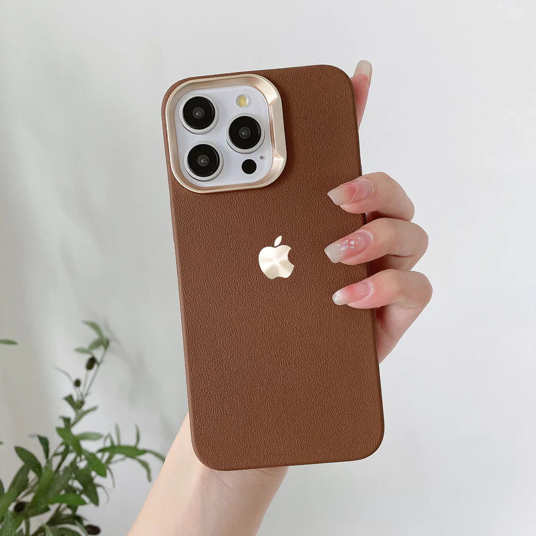 Supreme Leather Texture Defense Case for iPhone – Ultimate Protection & Style