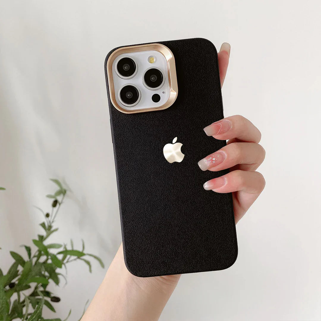 Supreme Leather Texture Defense Case for iPhone – Ultimate Protection & Style