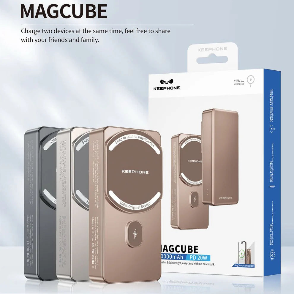 Keephone Magnetic Power Bank – 10,000mAh Cube