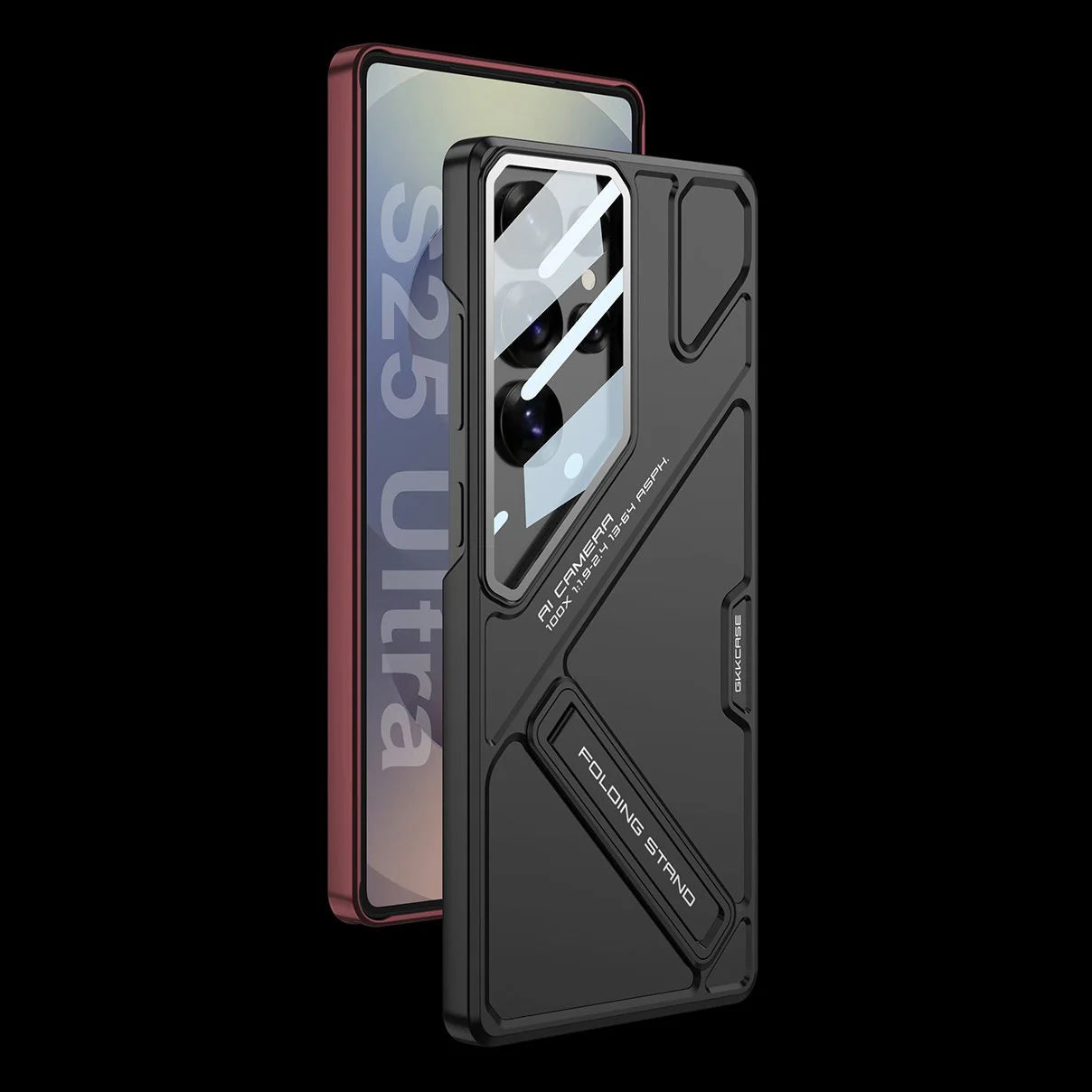Sleek Matte Kickstand Case with Camera Glass Protection - New Arrival