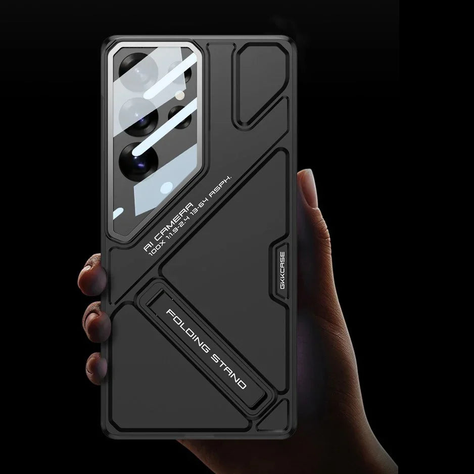 Sleek Matte Kickstand Case with Camera Glass Protection - New Arrival.