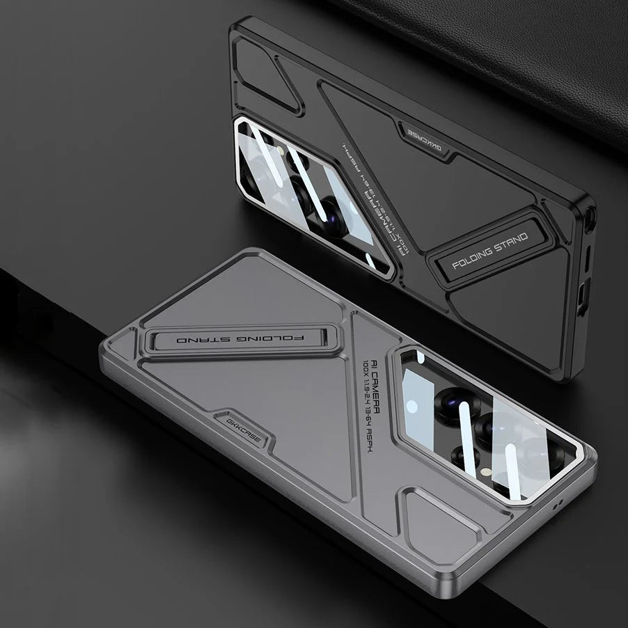 Sleek Matte Kickstand Case with Camera Glass Protection - New Arrival