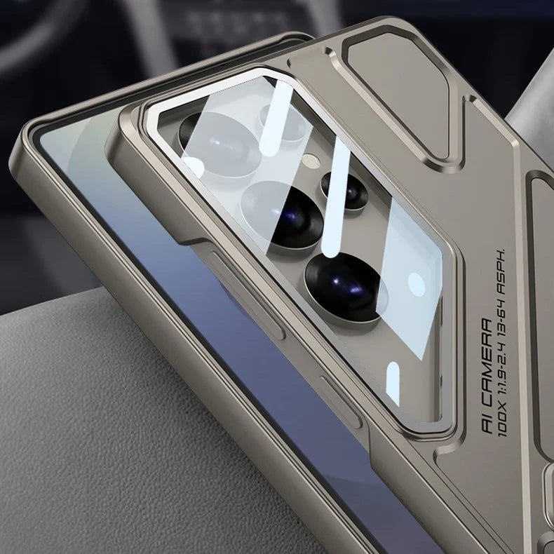 Sleek Matte Kickstand Case with Camera Glass Protection - New Arrival