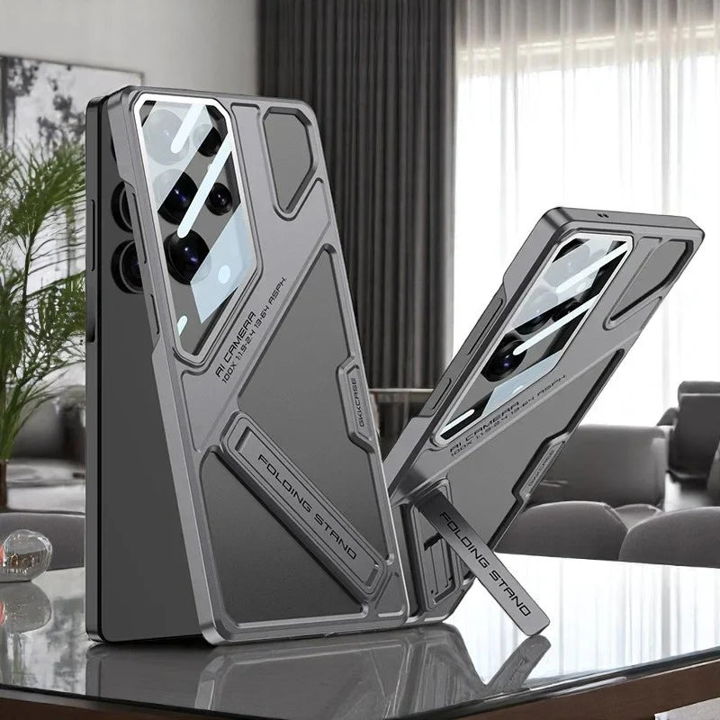 Sleek Matte Kickstand Case with Camera Glass Protection - New Arrival