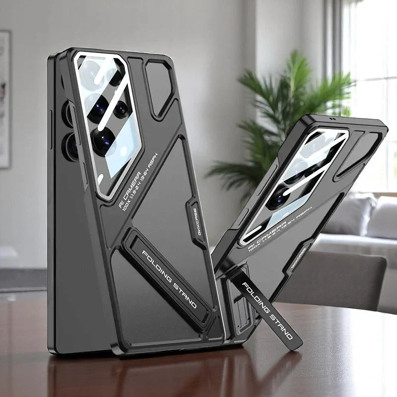 Sleek Matte Kickstand Case with Camera Glass Protection - New Arrival