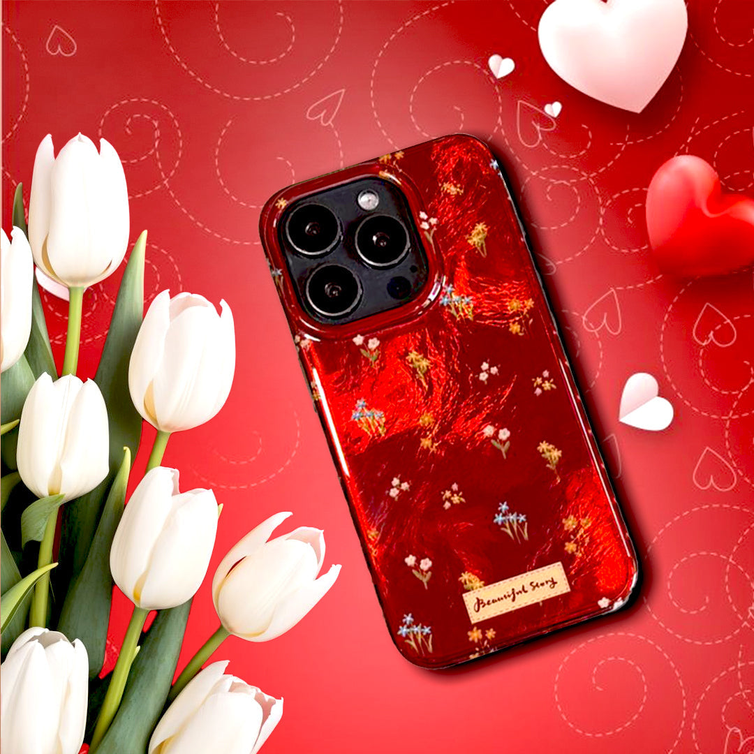 Scarlet Bloom – Elegant Flower iPhone Case