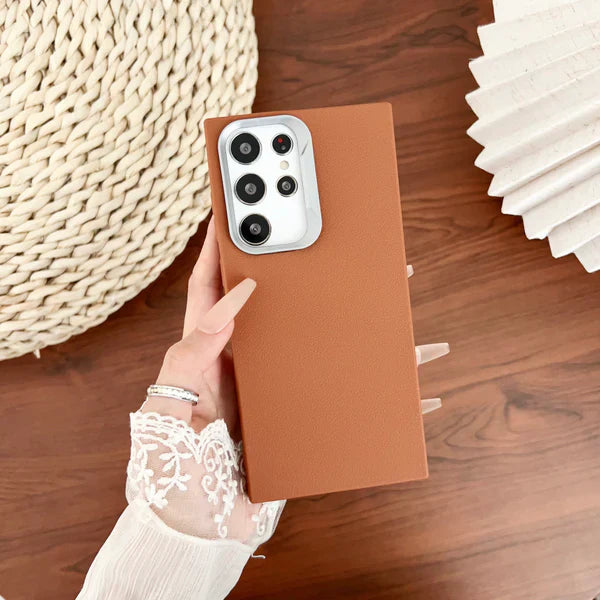LuxeGuard Matte Leather Case for Samsung
