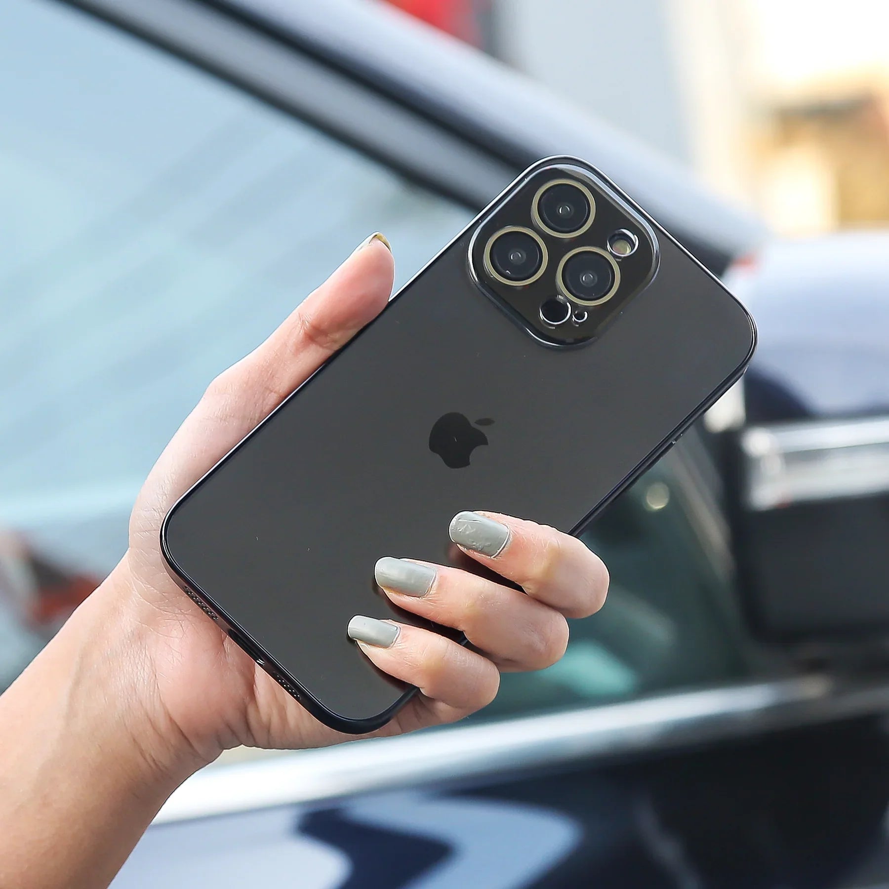 Matte Glass Lens Shell Case for iPhone Pro Cameras
