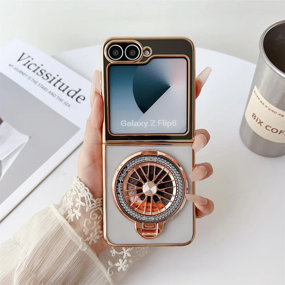Sleek Electroplated Magnetic Rotating Case