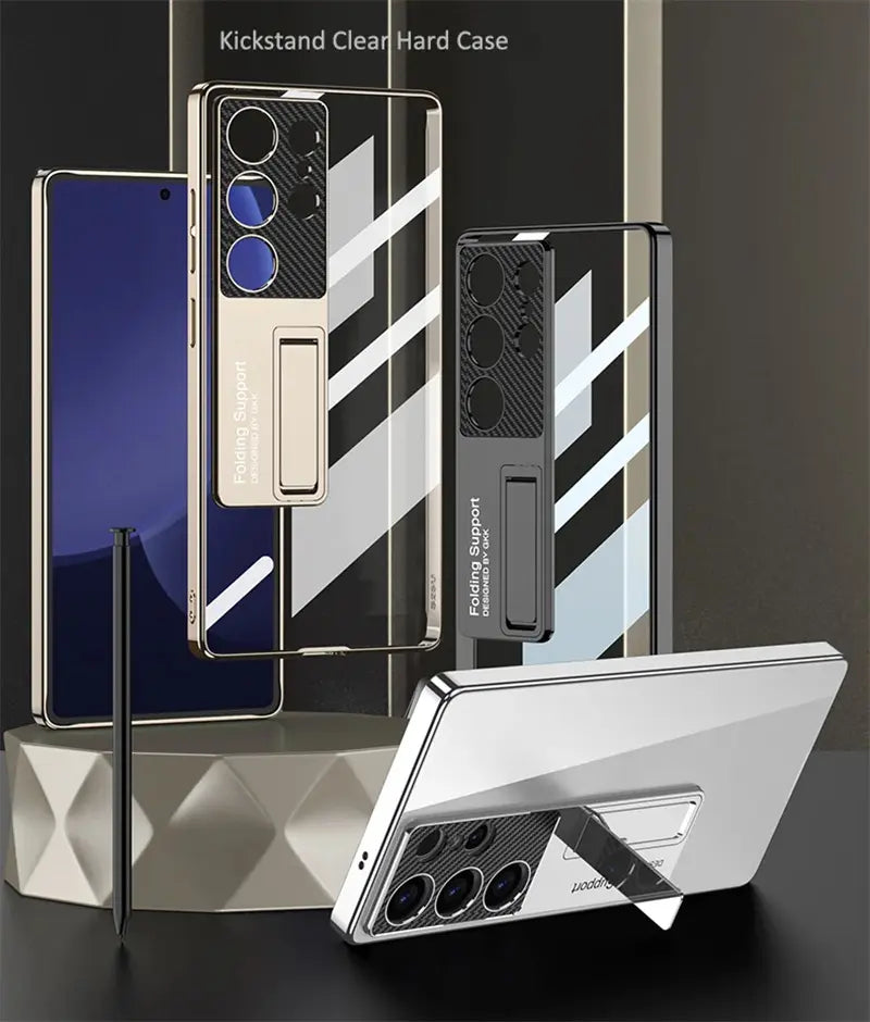 Chrome Edge Transparent Kickstand Case.
