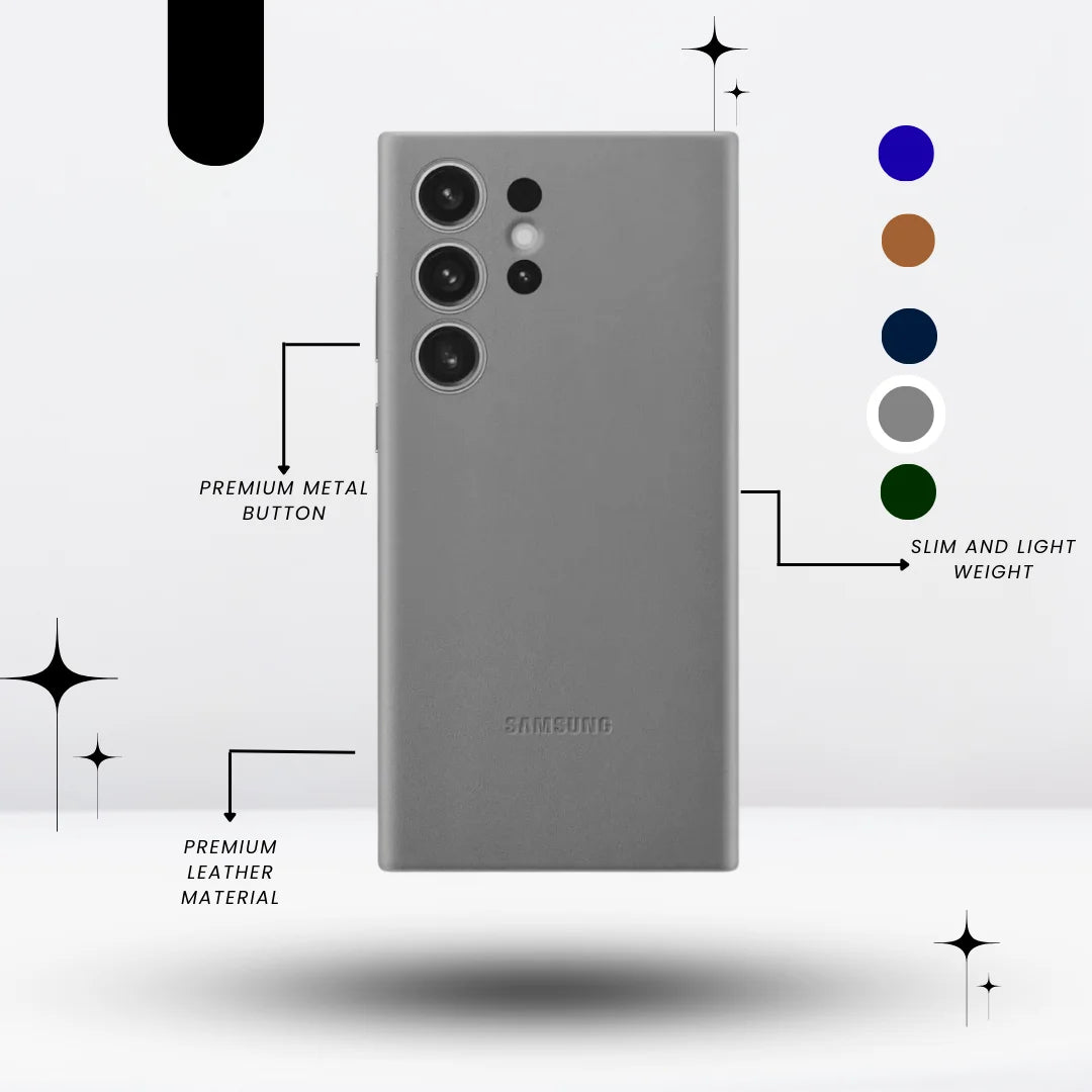 Premium Original Leather Case for Samsung orange