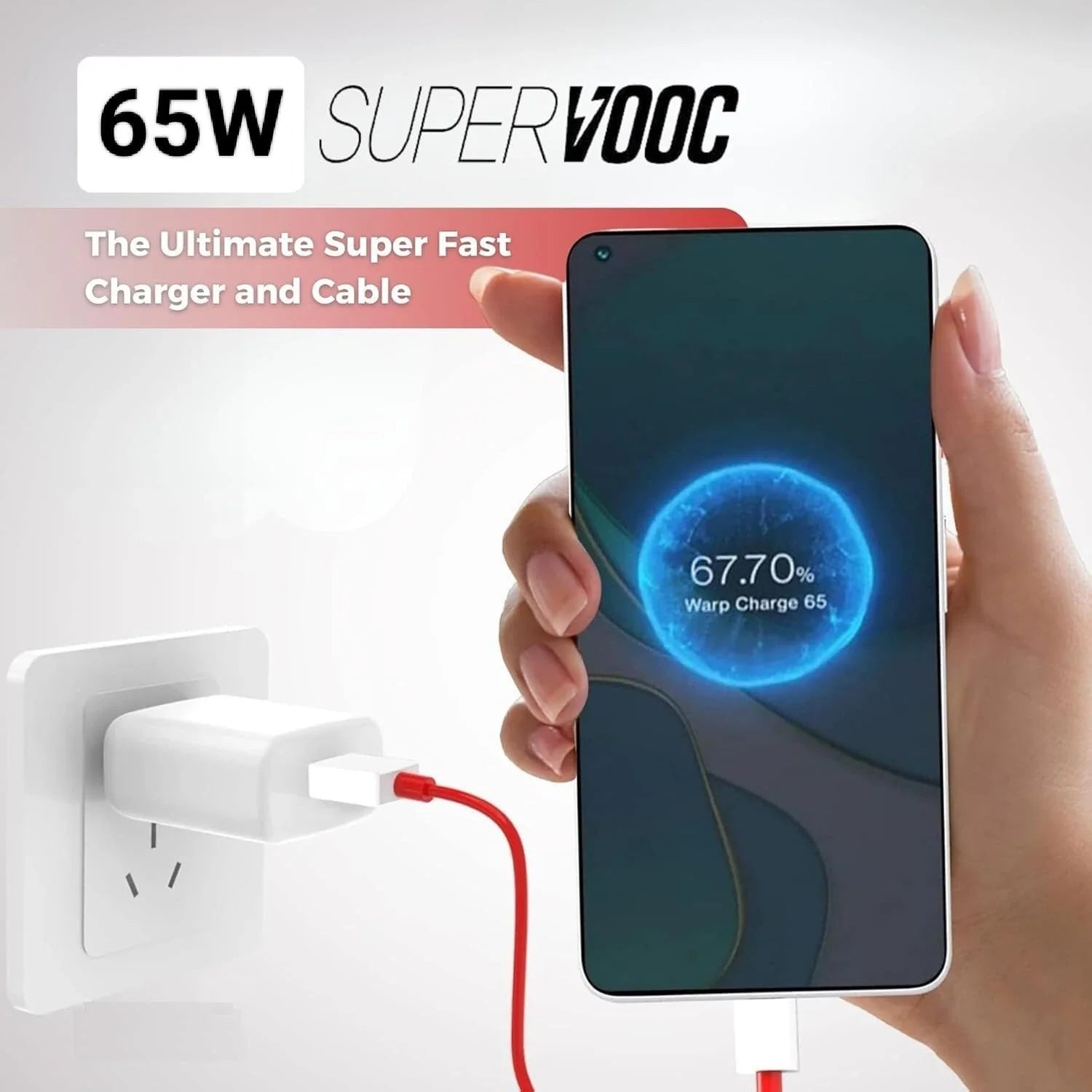 OnePlus 65W SuperVOOC Fast Charger with 1M Type-C Cable