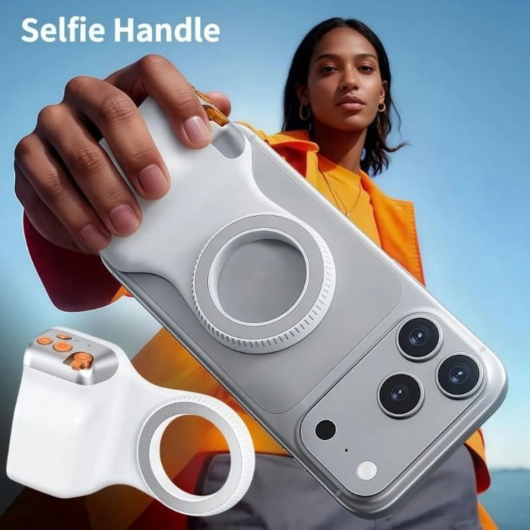 Magnetic Phone Camera Grip | Detachable Bluetooth Shutter & Zoom Control