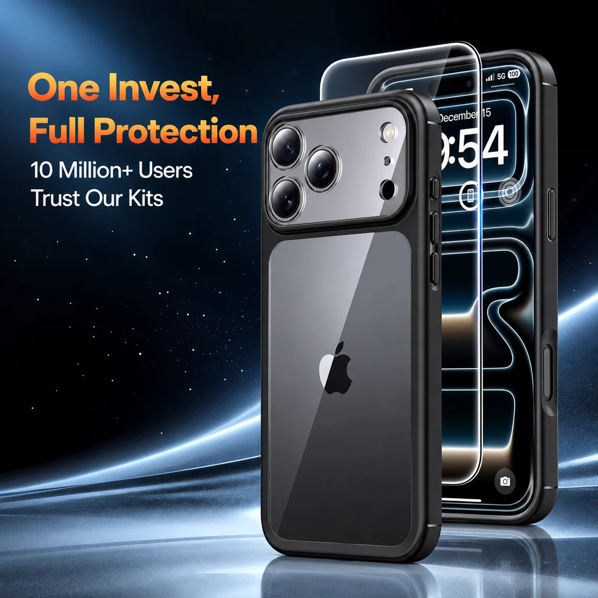 Military-Grade Shockproof Transparent Back Cover