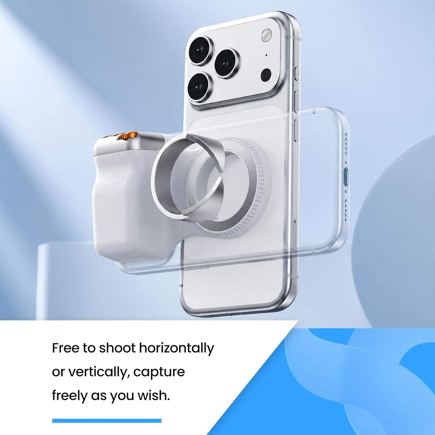 Magnetic Phone Camera Grip | Detachable Bluetooth Shutter & Zoom Control