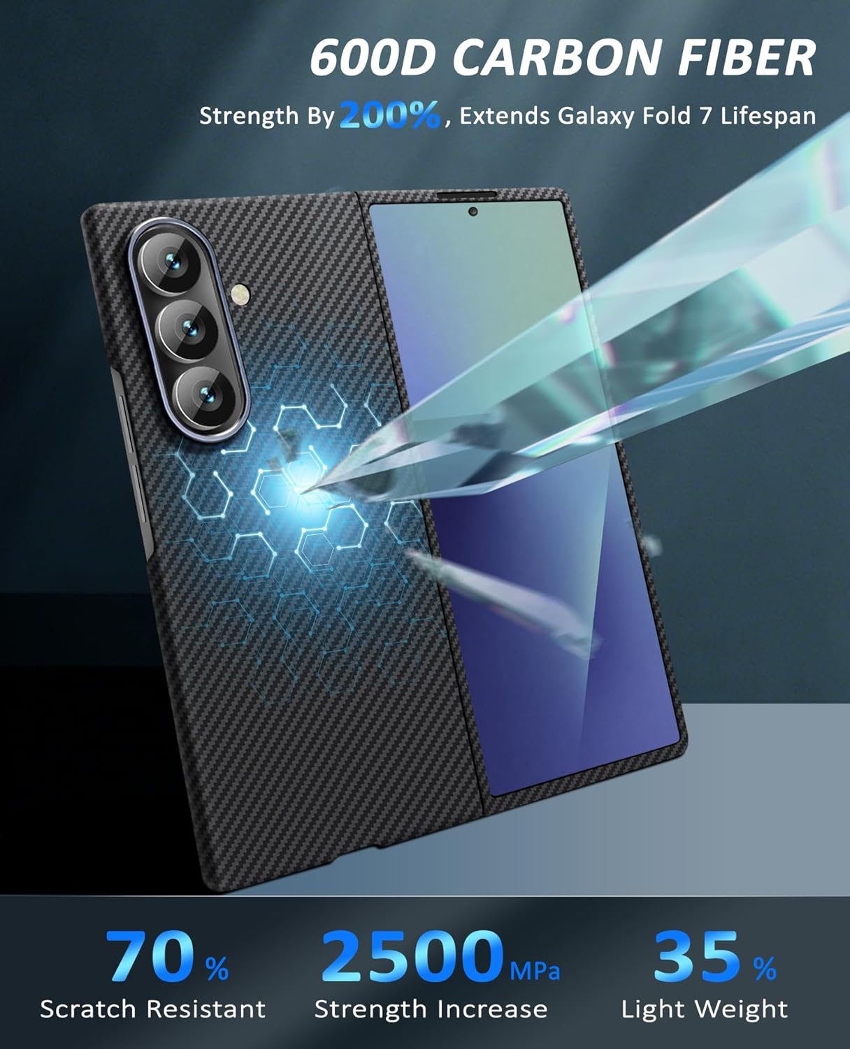 Galaxy Z Fold 7 Carbon Shield Case – Slim Shockproof Fold 7 Cover |