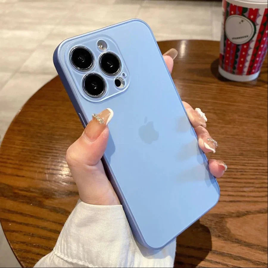 Matte Glass Lens Shell Case for iPhone Pro Cameras