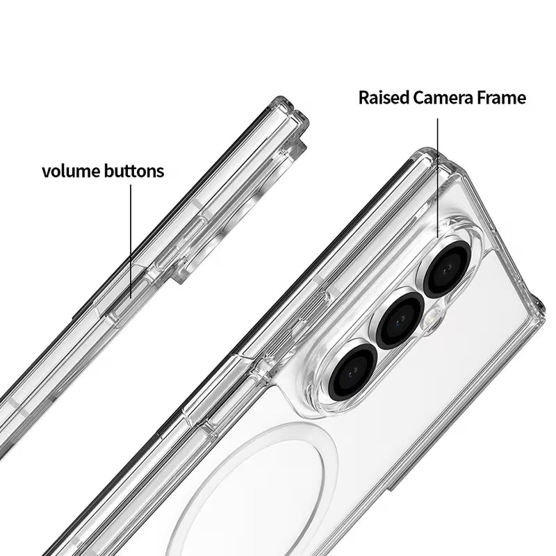 Samsung Galaxy Z Fold 7 Clear Magnetic Hinge Case