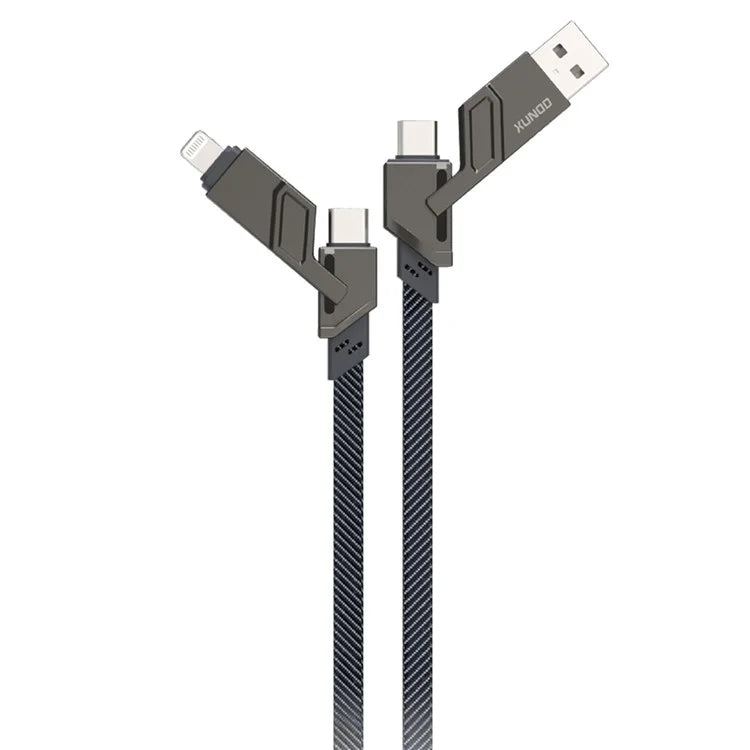 Universal 4-in-1 Charging Cable (USB-C, Lightning, Micro USB) - XUNDD XDDC-027 (1.5m, Black)  pen_spark