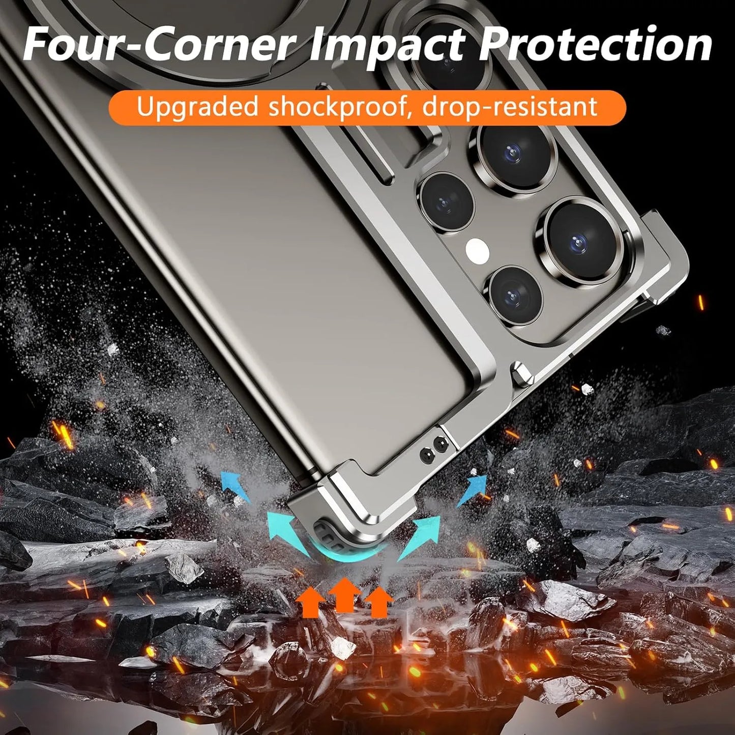 Natural Titanium Frameless Case For Samsung Phone.