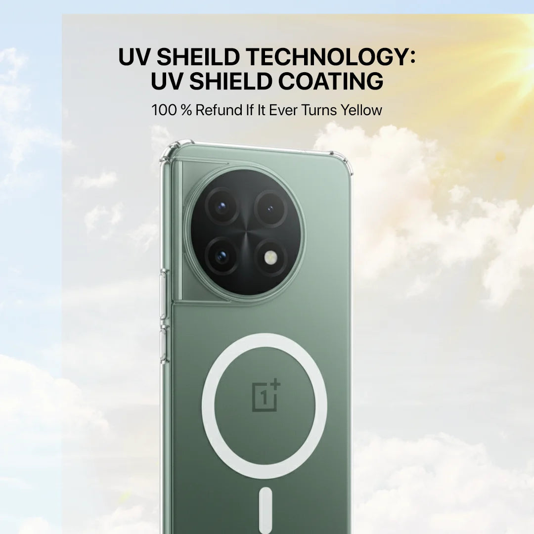 OnePlus 12 clear back cover with UV anti-yellow protection