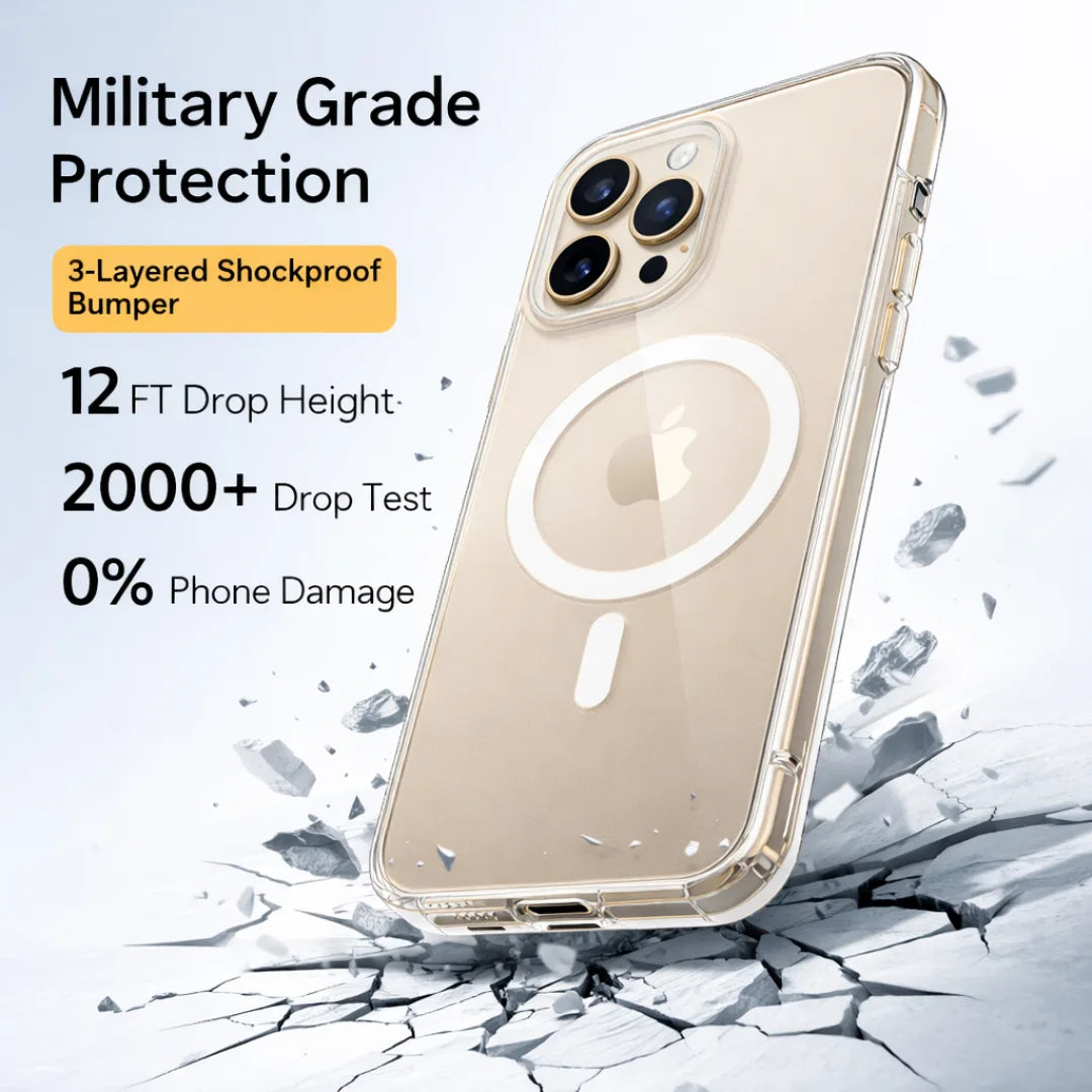 Anti-Yellow MagSafe iPhone 16 Pro max case crystal clear design