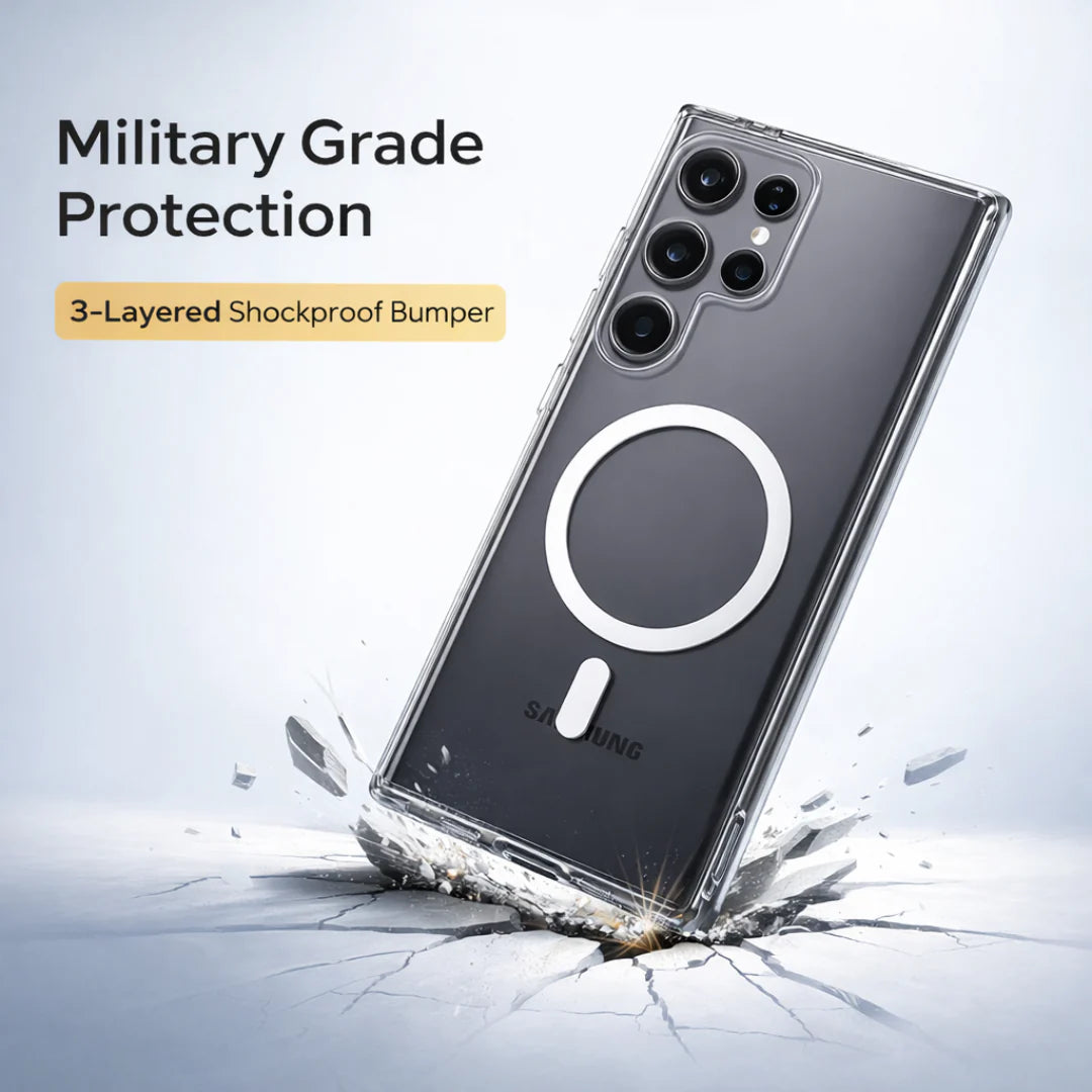 Anti Yellow MagSafe clear case for Samsung Galaxy S25 Ultra 