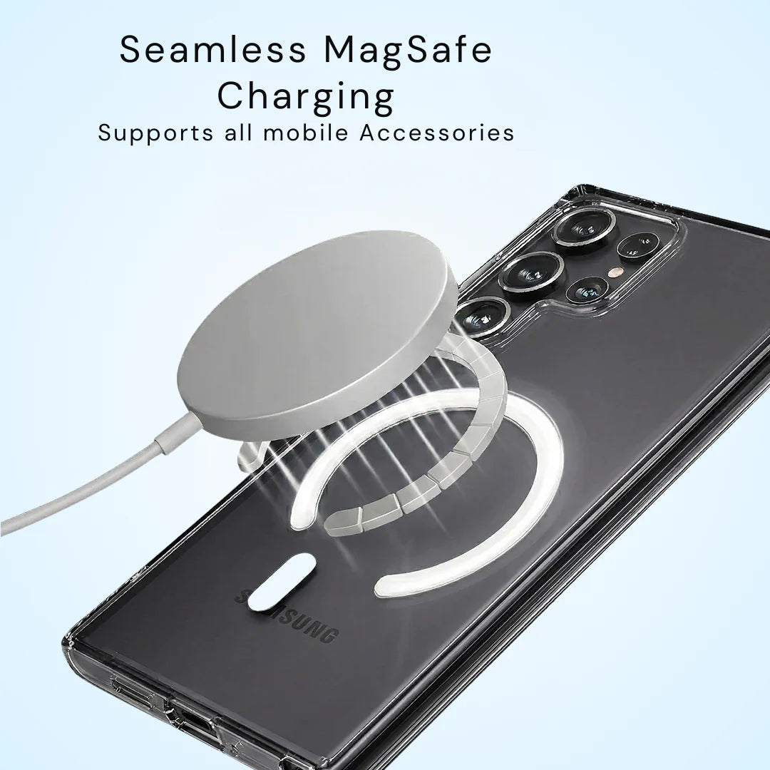 Anti Yellow MagSafe clear case for Samsung Galaxy S25 Ultra 