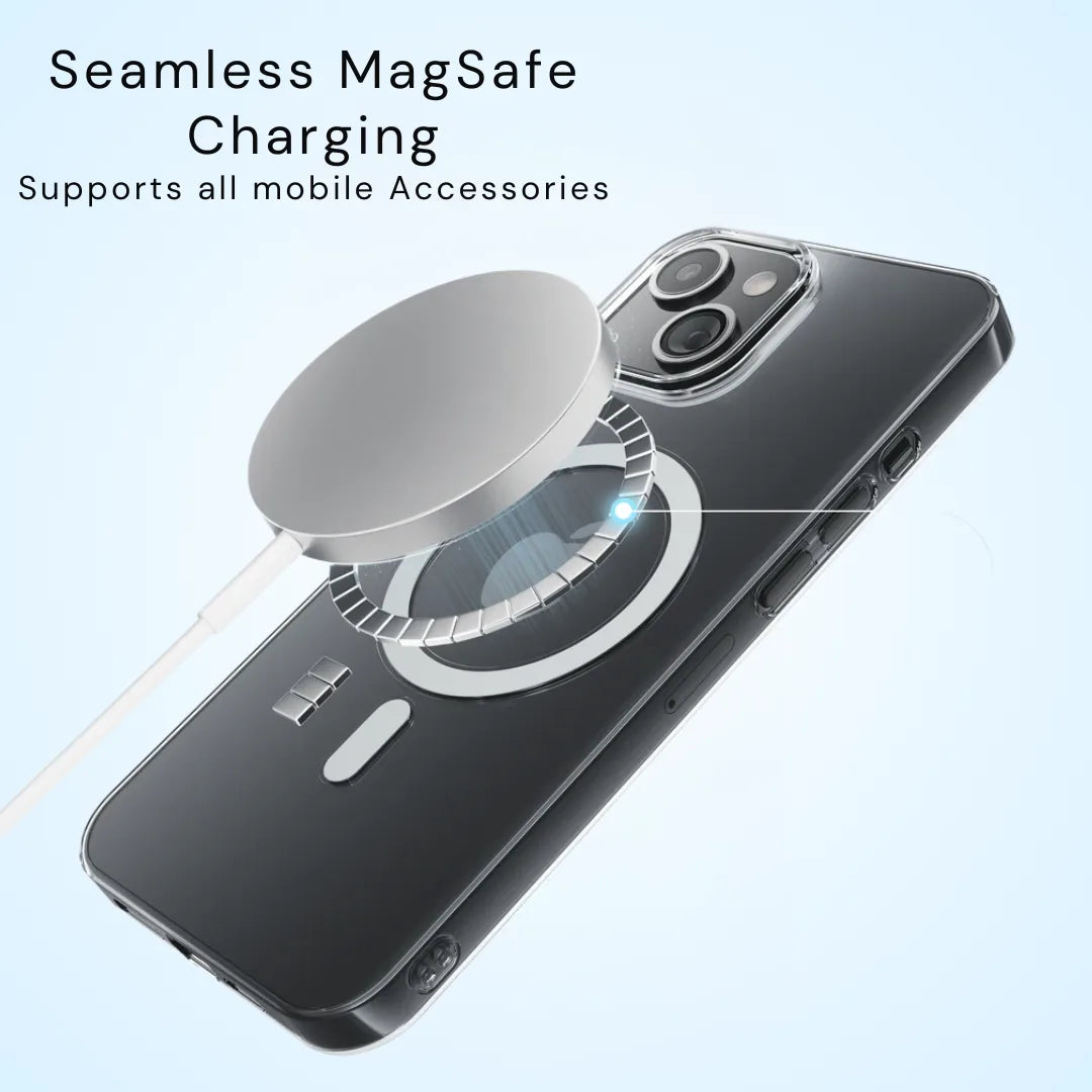 Anti Yellow MagSafe Transparent iPhone 14 Back Cover