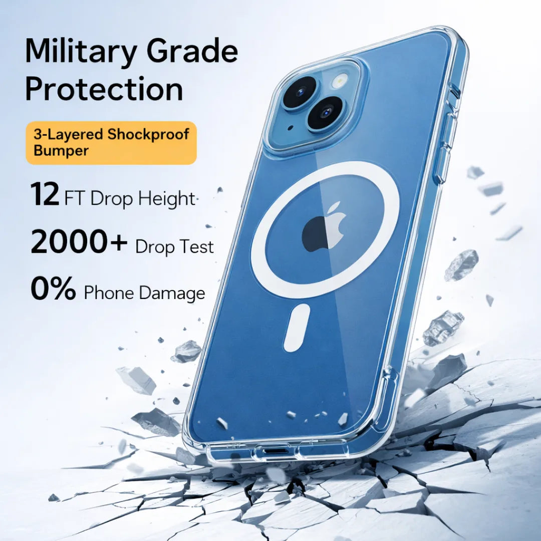 Anti Yellow MagSafe Transparent iPhone 14 Back Cover