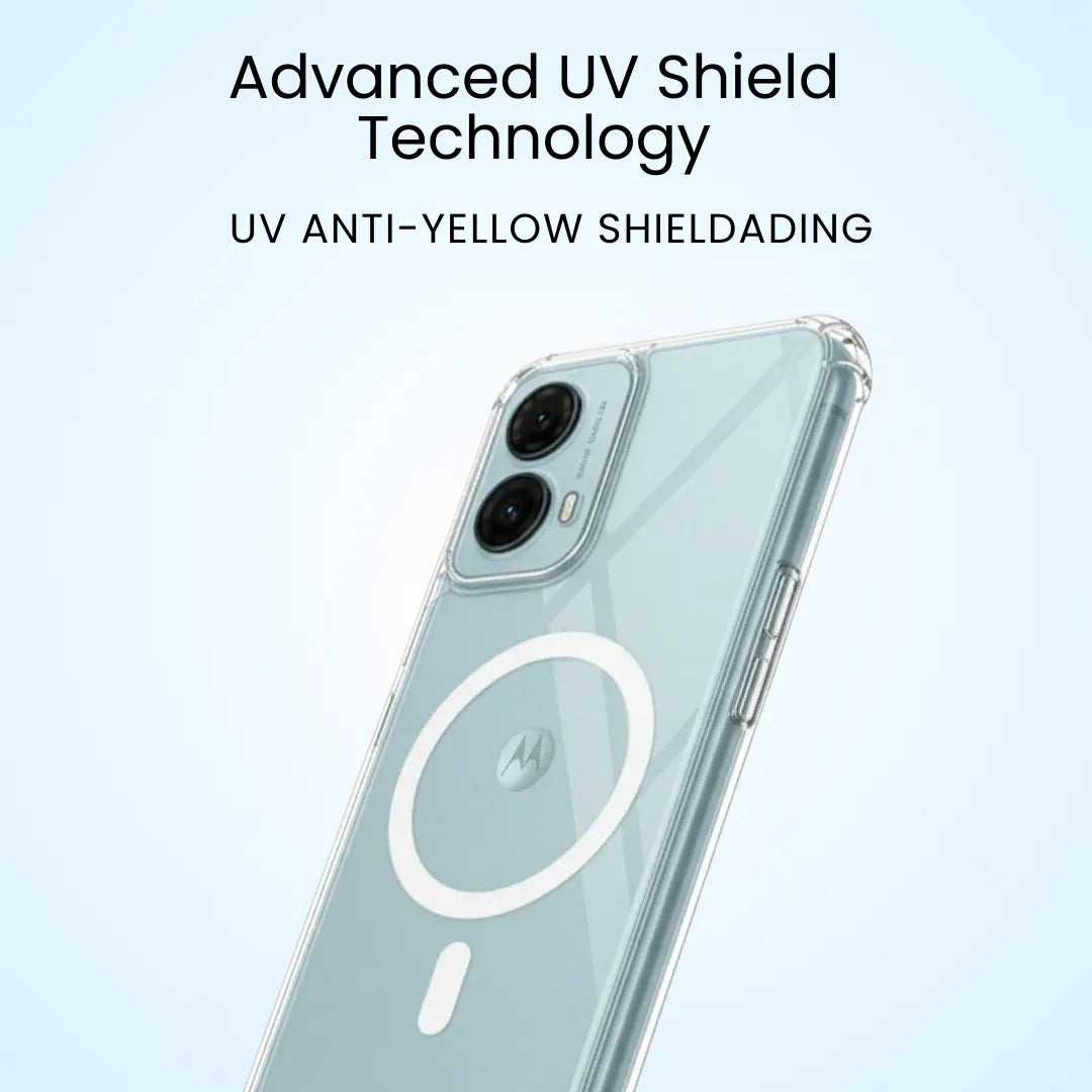 Anti Yellow Magsafe Clear Transparent Case - Motorola G85