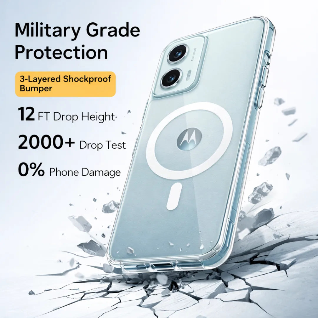 Anti Yellow Magsafe Clear Transparent Case - Motorola G85